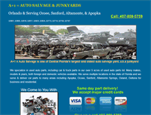 Tablet Screenshot of a1autosalvage.com